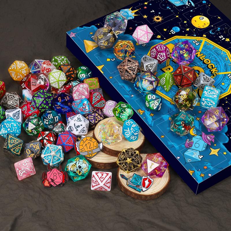 🔥LAST DAY 49% OFF - 🎄🎲2025 Christmas Dice Advent Calendar -with 24 holes Include Badge