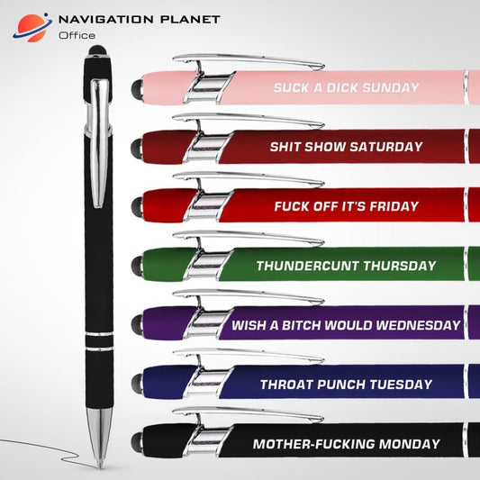 🔥Last Day Promotion 50% OFF💝Funny Stress-Relief Daily Quotes Metal Ballpoint Pen Set (7 Pcs) | 🎁Office Christmas Gift Exchange