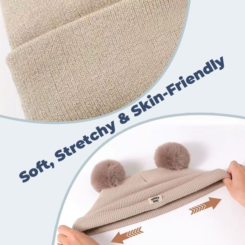 Embroidered Double Pom-pom Woolen Hat