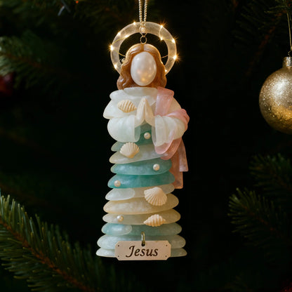 🔥LAST DAY 50% OFF - 💝Handmade Radiant Sea-Glass Jesus Ornament