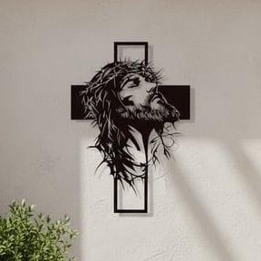 🎄✝️Metal Jesus and Cross Wall Art: Christian Home Decor-BUY 2 GET FREE SHIPPING