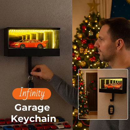 🎅 Infinity Garage Keychain with 3D Wall Mounted Mirror LED Light💡
