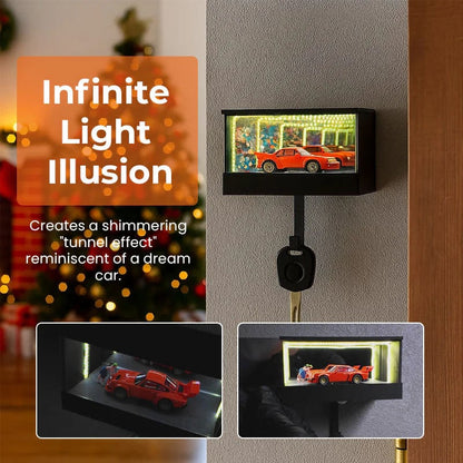 🎅 Infinity Garage Keychain with 3D Wall Mounted Mirror LED Light💡