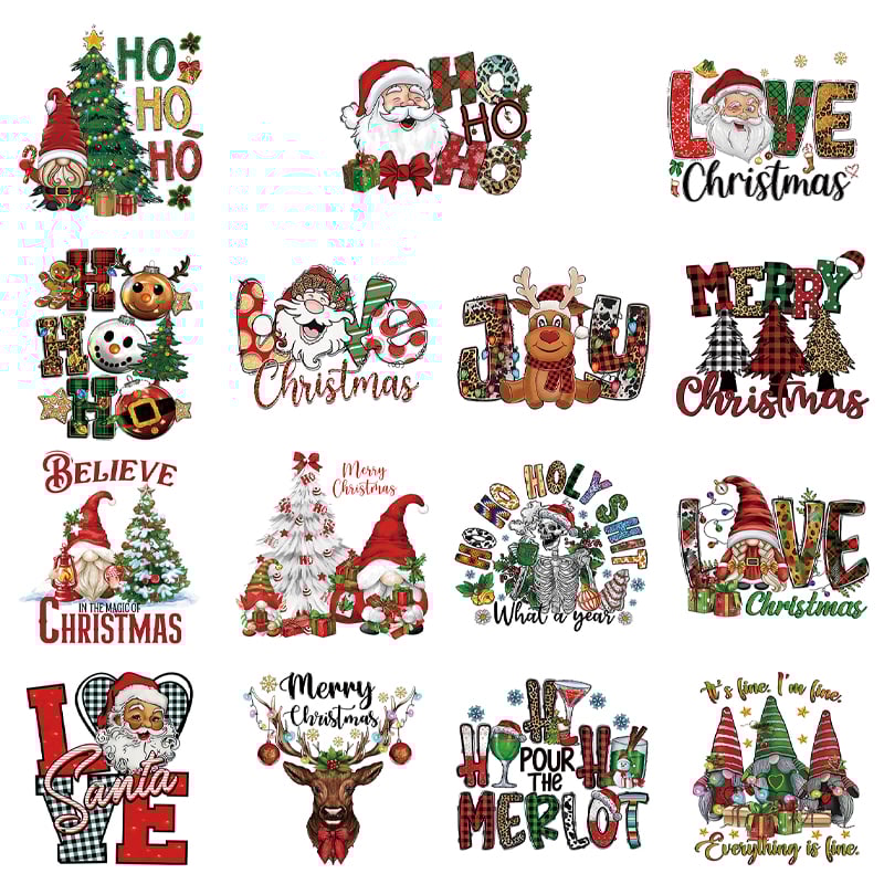 🔥LAST DAY 50% OFF🎄15PCS Christmas Mystery DTF Transfer Bundle ✨Ready to Press Holiday Designs for Festive DIY Creations