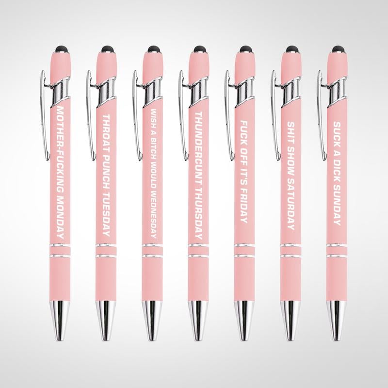 🔥Last Day Promotion 50% OFF💝Funny Stress-Relief Daily Quotes Metal Ballpoint Pen Set (7 Pcs) | 🎁Office Christmas Gift Exchange