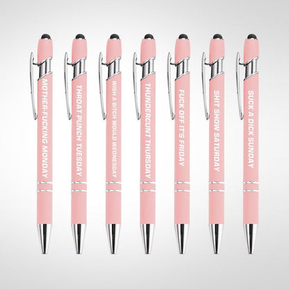 🔥Last Day Promotion 50% OFF💝Funny Stress-Relief Daily Quotes Metal Ballpoint Pen Set (7 Pcs) | 🎁Office Christmas Gift Exchange