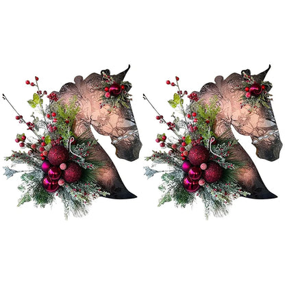 🐴Horse Head Wreath for Christmas | Single, Pair & Family Bundles✨