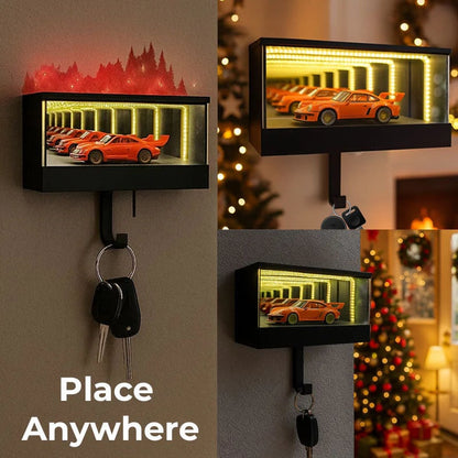 🎅 Infinity Garage Keychain with 3D Wall Mounted Mirror LED Light💡