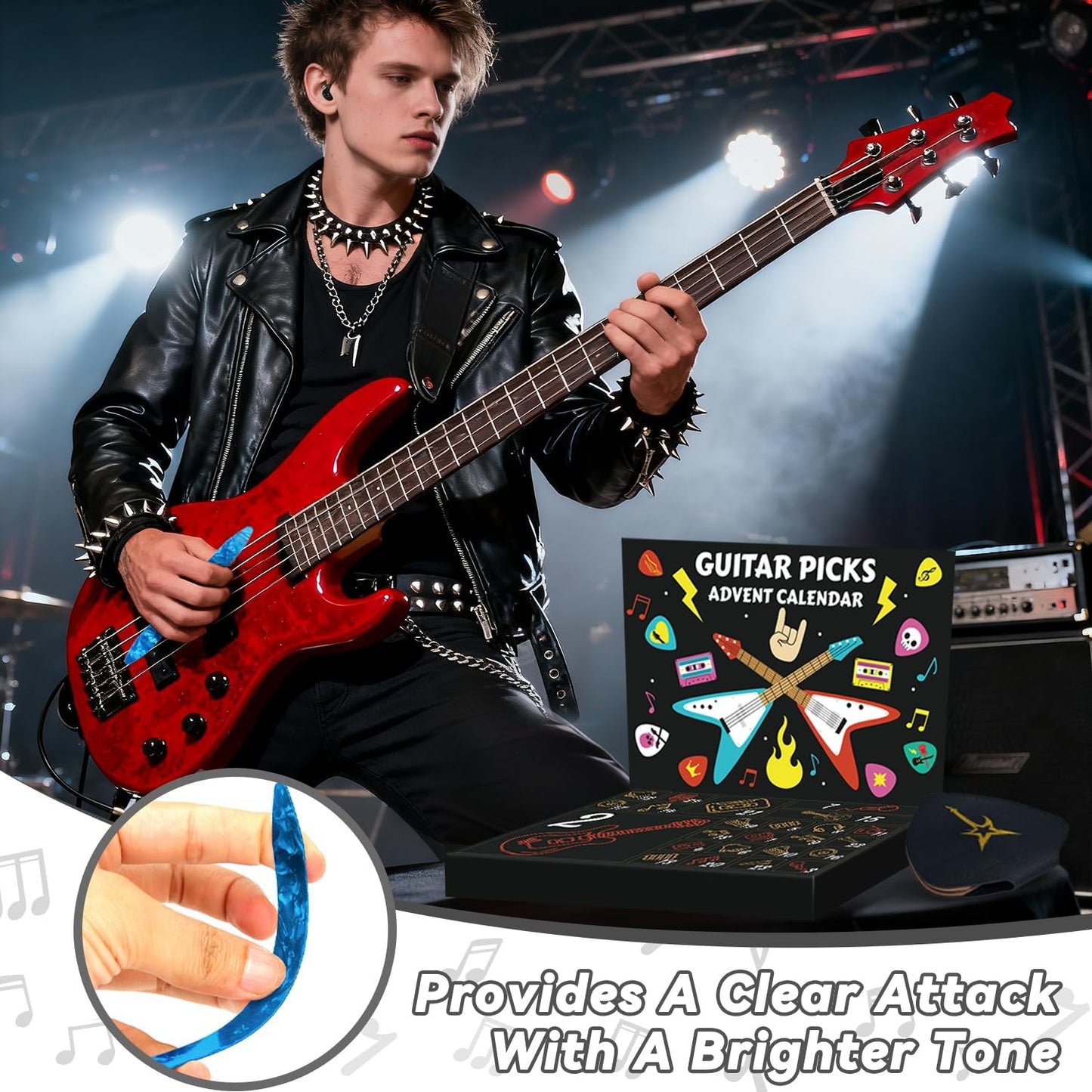 🔥Hot Sale 49% OFF - 🎸The Guitar Picks Advent Calendar 2025✨24 Days of Guitar Surprises (20 Picks, 2 Oud Picks, Leather Holder & Metal Case)